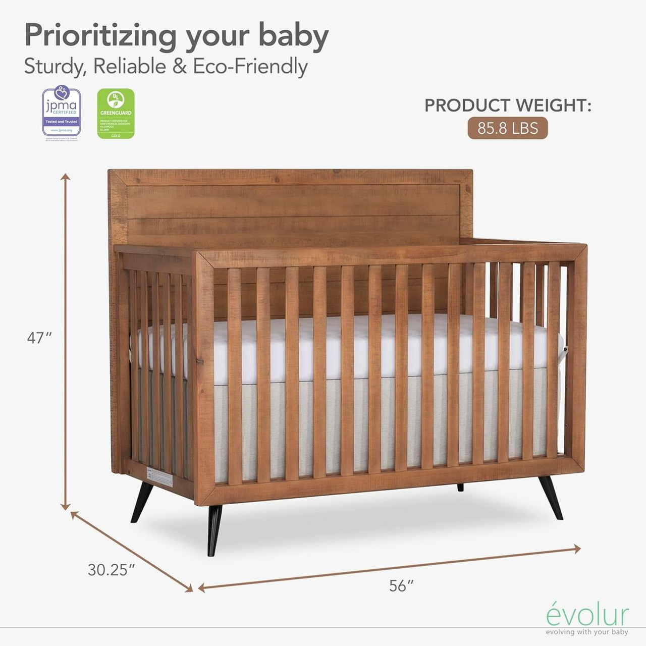 Mid Century 4-in-1 Convertible Crib product image