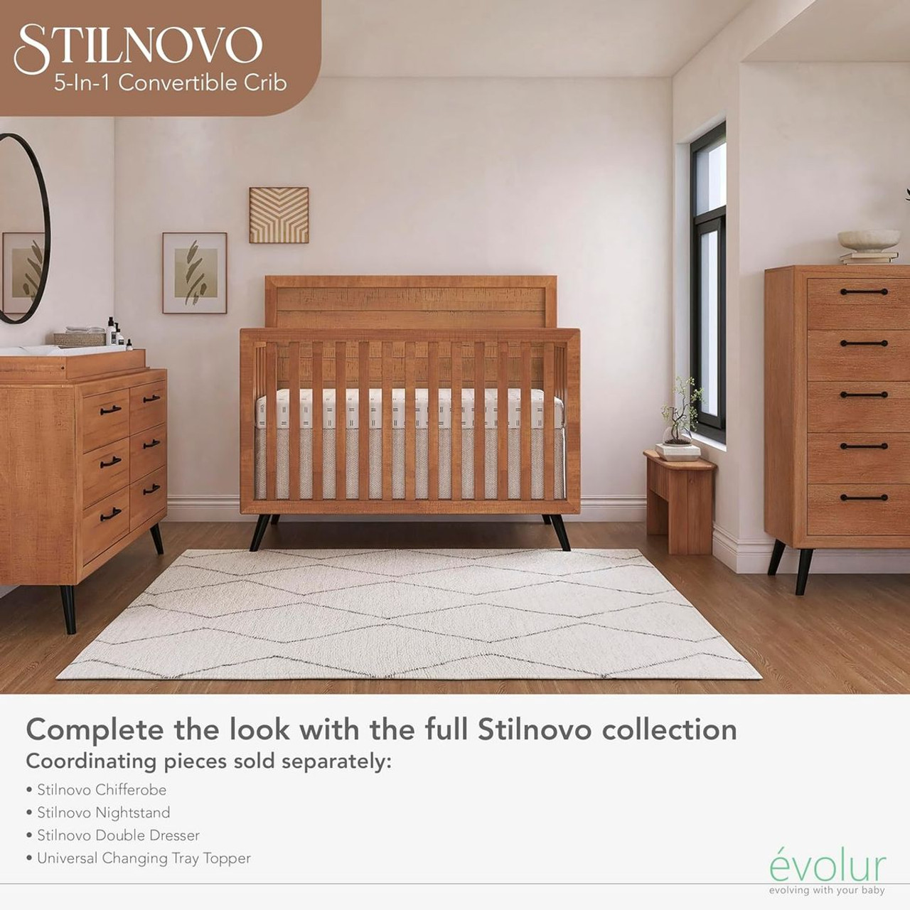 Mid Century 4-in-1 Convertible Crib product image