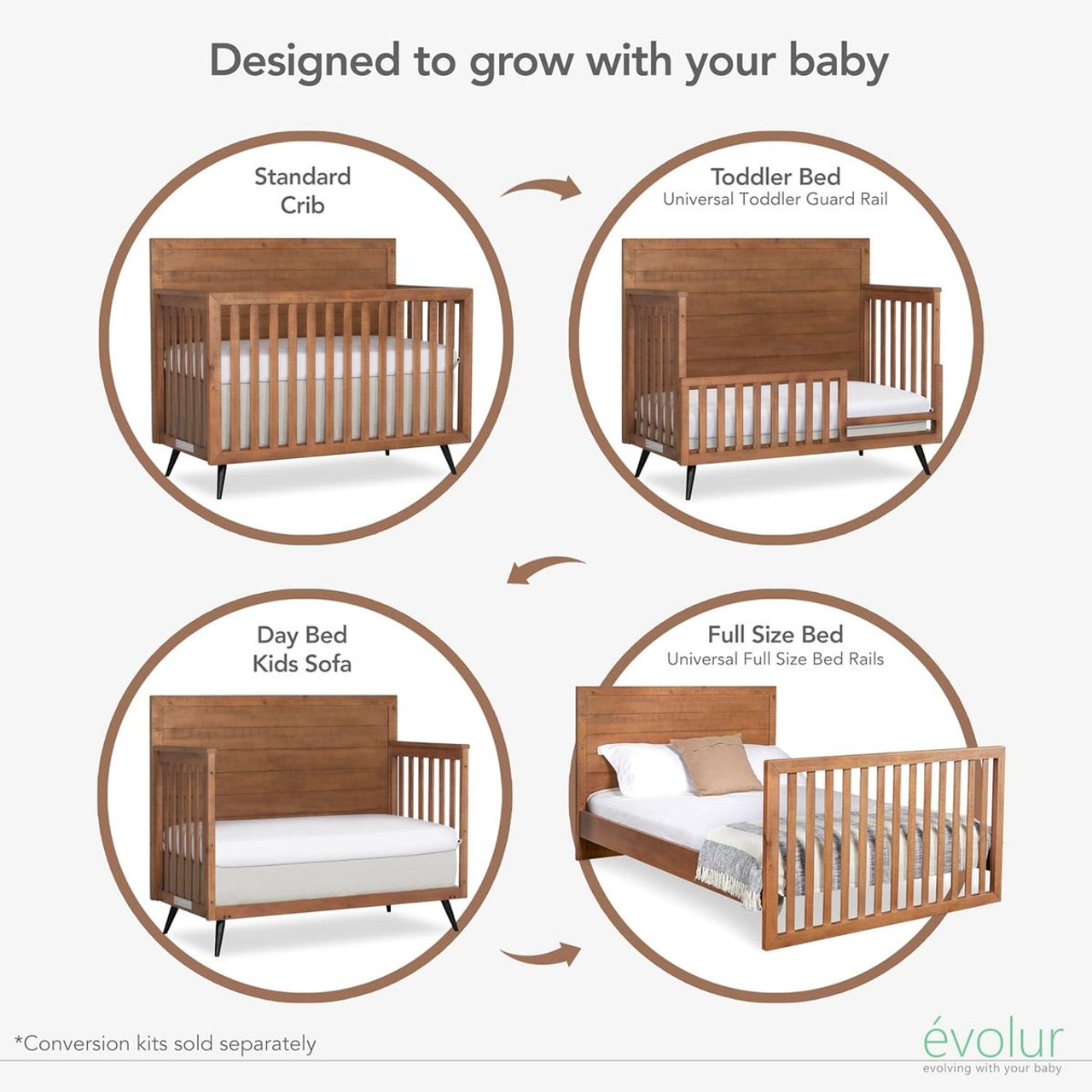 Mid Century 4-in-1 Convertible Crib product image