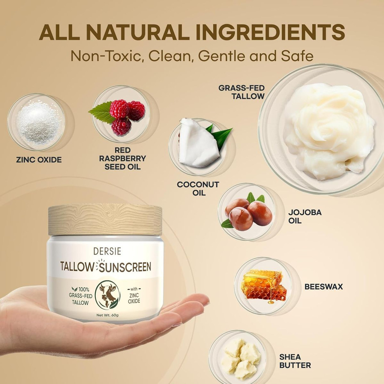 Beef Tallow Sunscreen with Zinc Oxide product image