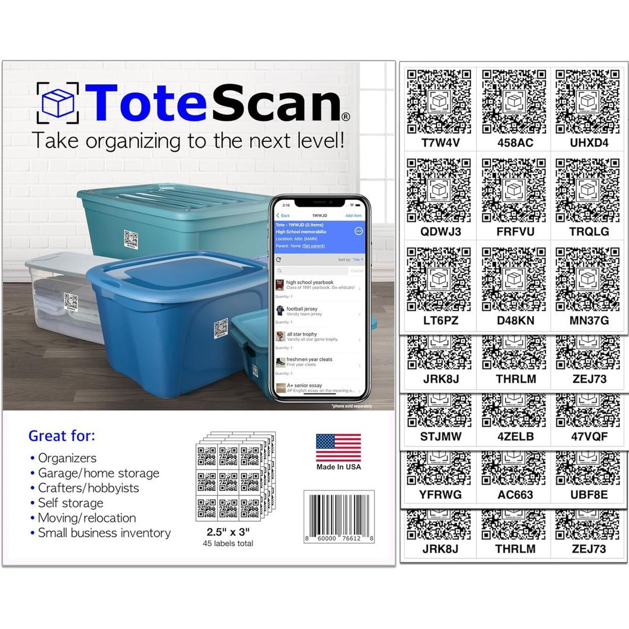 Intelligent QR Labels for Organization (45-Pack) product image