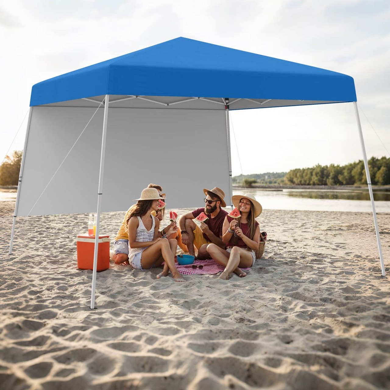 10 x 10-Foot Pop up Canopy with Sidewall and Portable Backpack product image