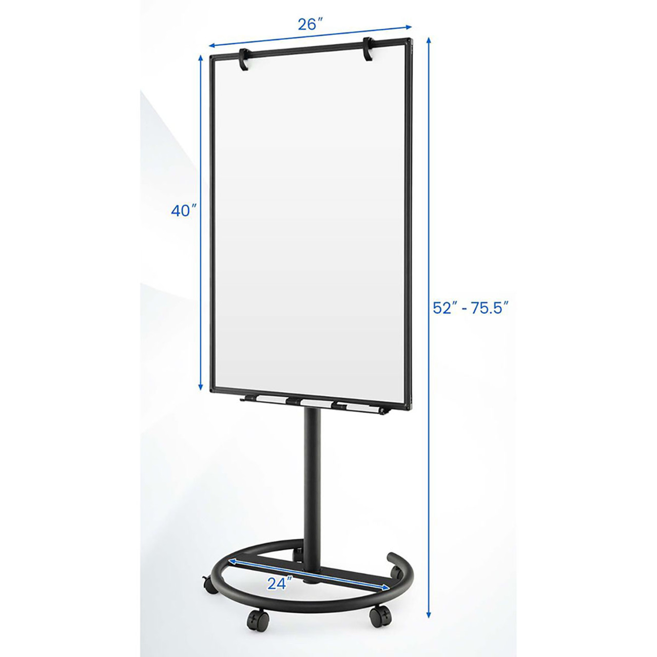 Height-Adjustable Mobile Whiteboard with Round Stand product image Height-Adjustable Mobile Whiteboard with Round Stand product image