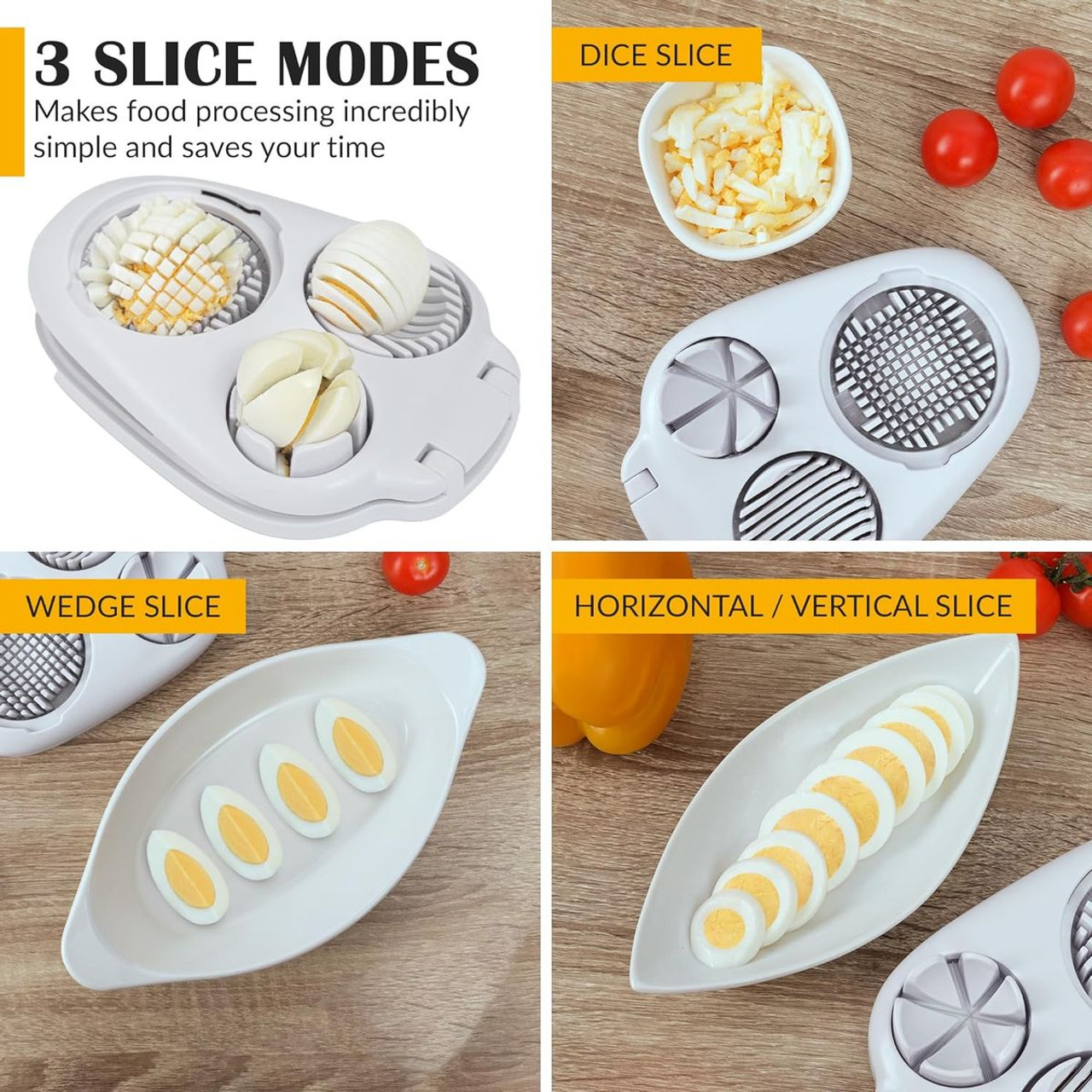 3-Mode Heavy Duty Egg/Fruit/Veggie Slicer, Dicer, and Cutter product image 3-Mode Heavy Duty Egg/Fruit/Veggie Slicer, Dicer, and Cutter product image