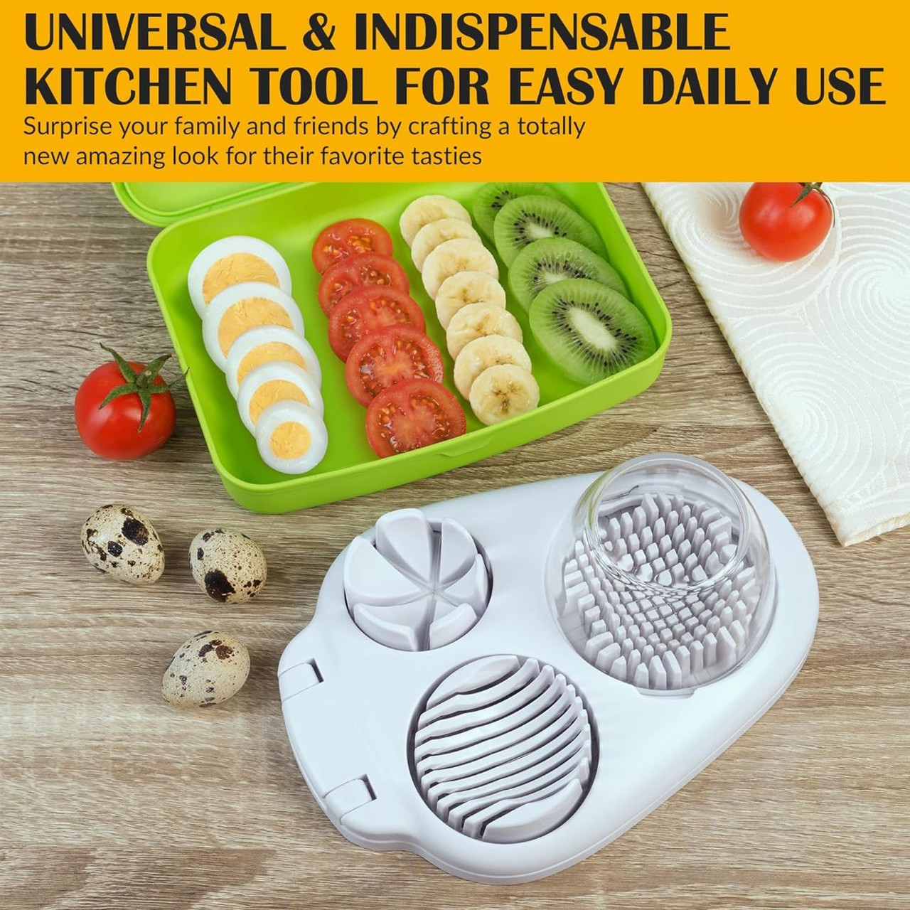 3-Mode Heavy Duty Egg/Fruit/Veggie Slicer, Dicer, and Cutter product image 3-Mode Heavy Duty Egg/Fruit/Veggie Slicer, Dicer, and Cutter product image