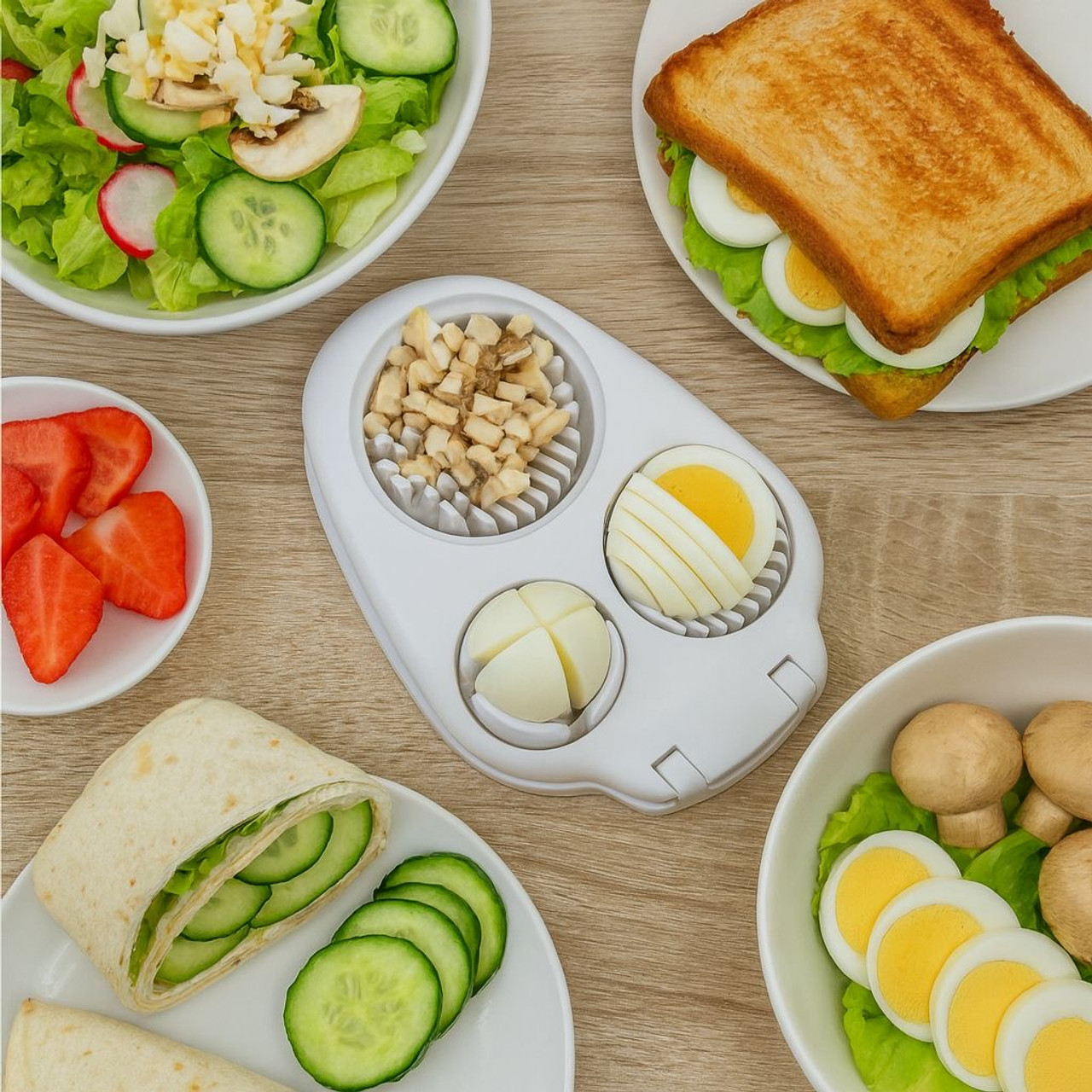 3-Mode Heavy Duty Egg/Fruit/Veggie Slicer, Dicer, and Cutter product image 3-Mode Heavy Duty Egg/Fruit/Veggie Slicer, Dicer, and Cutter product image