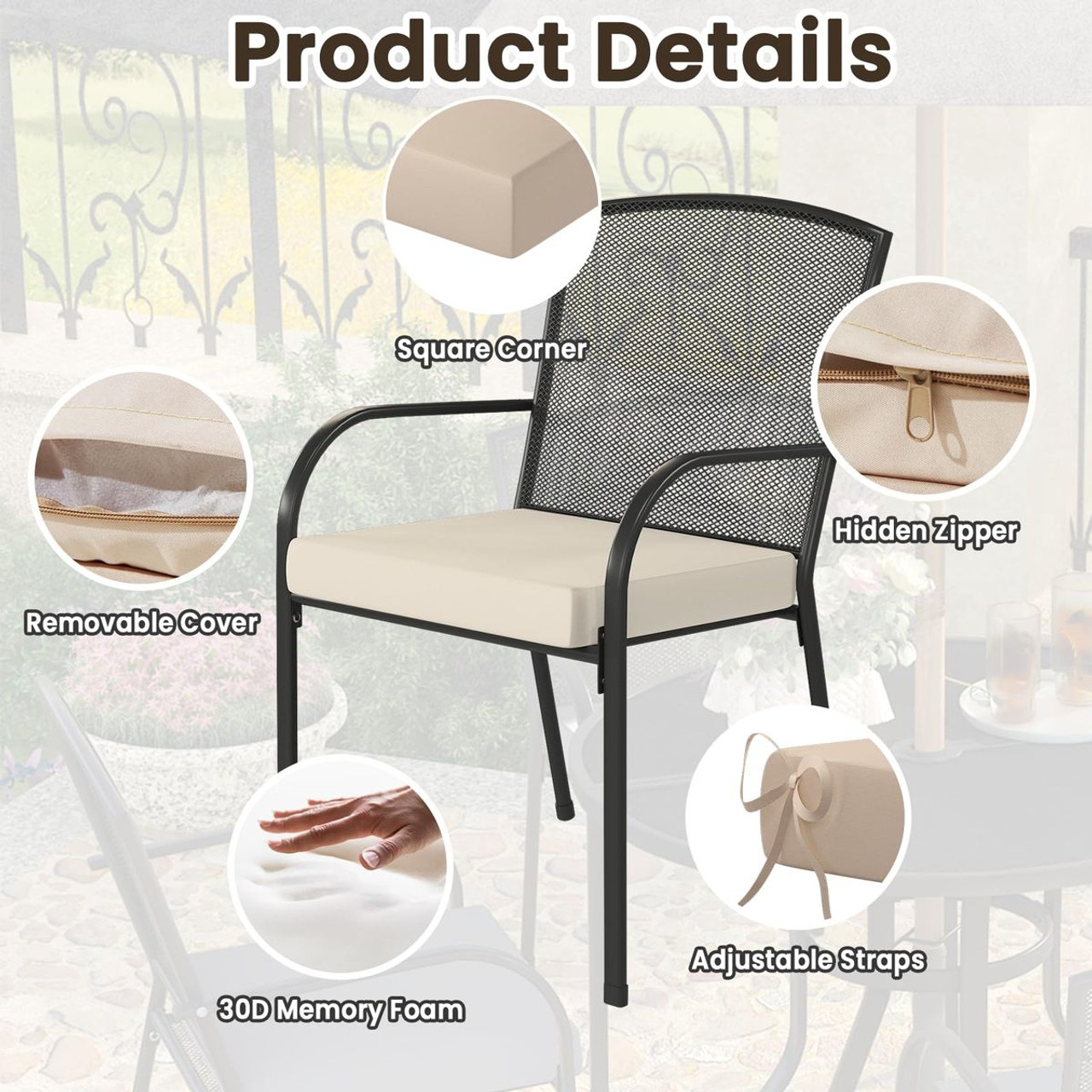 Outdoor Chair Cushions for Patio Furniture (Set of 2 or 4) product image