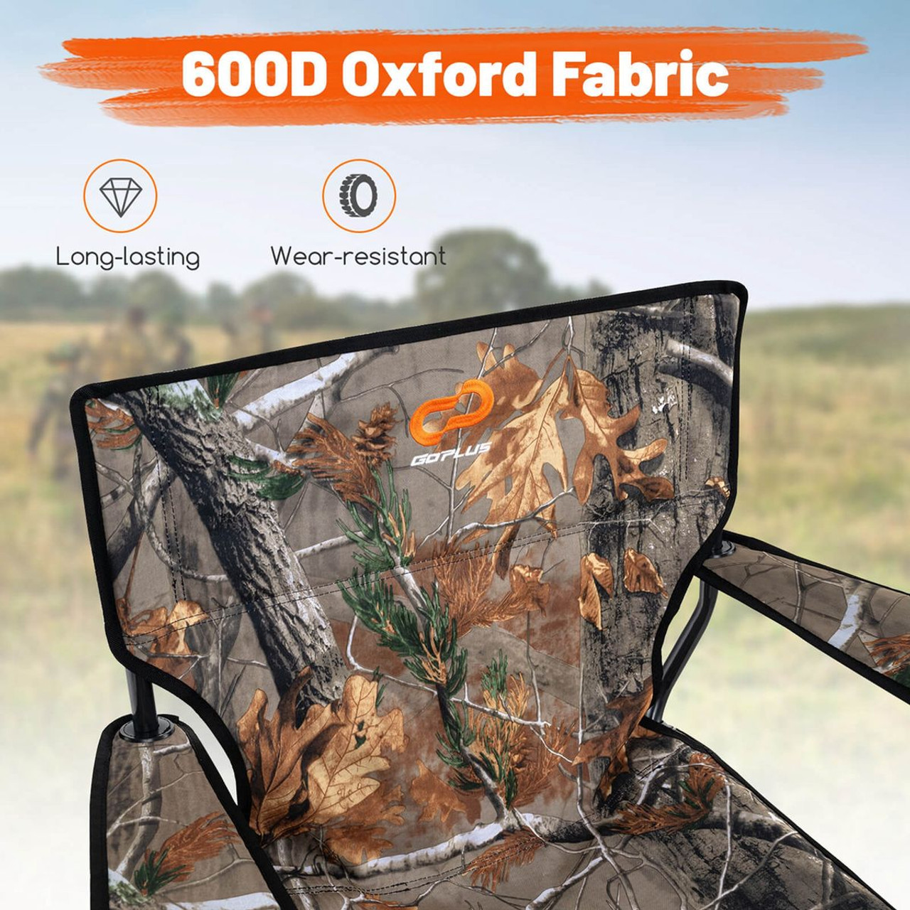 360° Swivel Hunting Chair with Mesh Cup Holder and Storage Pockets product image
