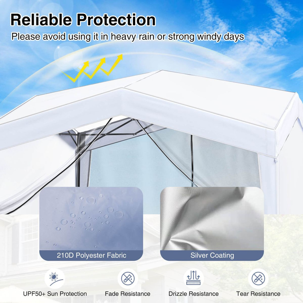 10 x 10-foot Pop-up Canopy with Sidewalls and Mesh Screen product image