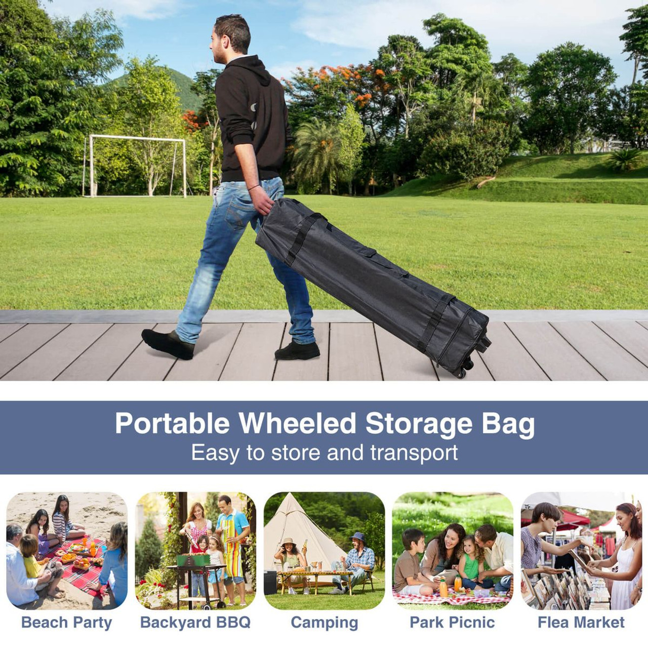 10 x 10-foot Pop-up Canopy with Sidewalls and Mesh Screen product image