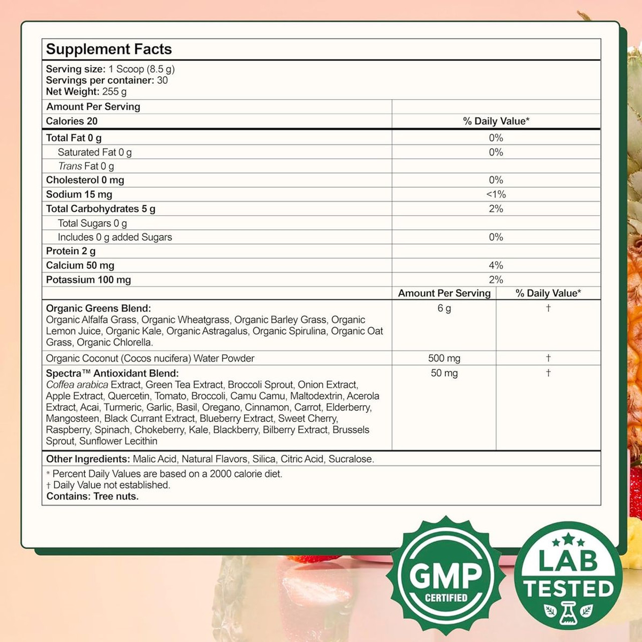Kiala Nutrition Organic Super Greens Powder with Spirulina & Chlorella product image