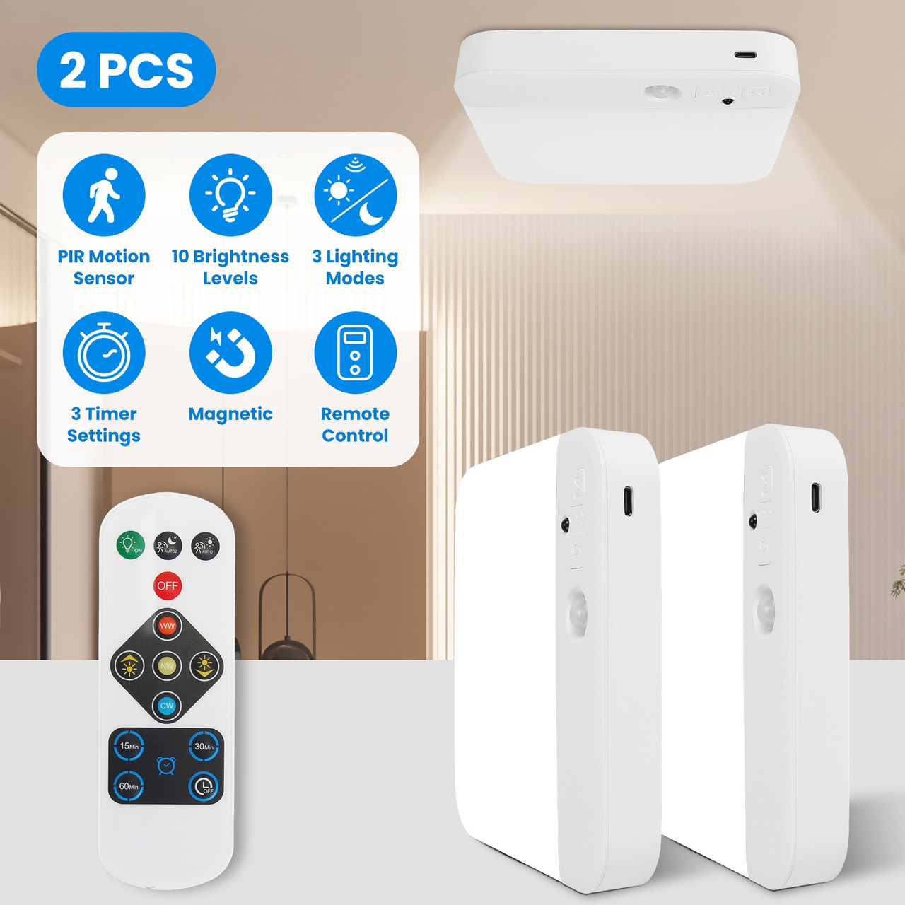 Motion Sensor Ceiling Light (1- or 2-Pack) product image