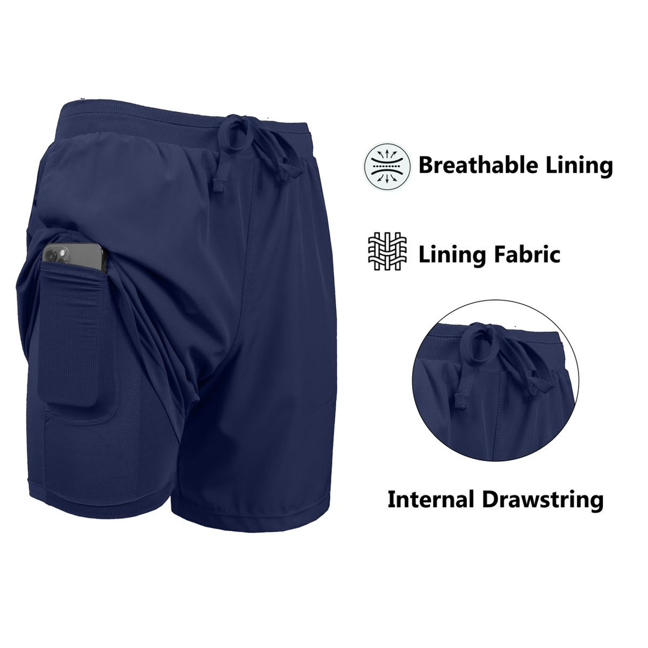 Men’s 2-in-1 Stretch Running Shorts with Liner (4-Pack) product image