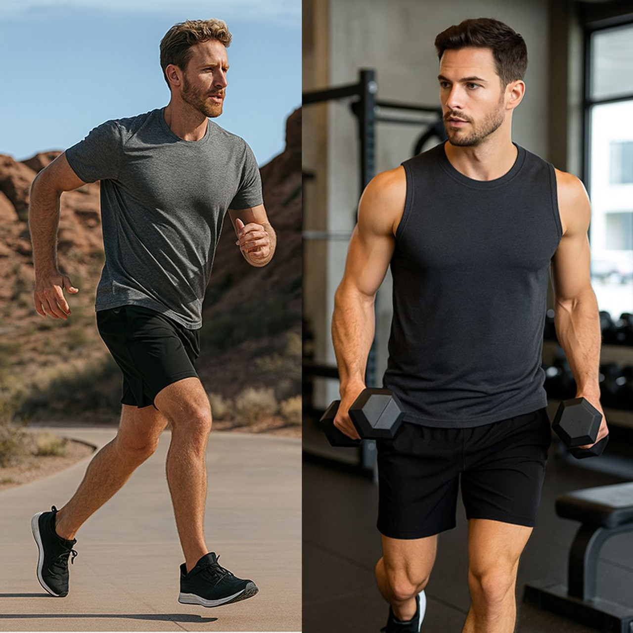 Men’s 2-in-1 Stretch Running Shorts with Liner (4-Pack) product image
