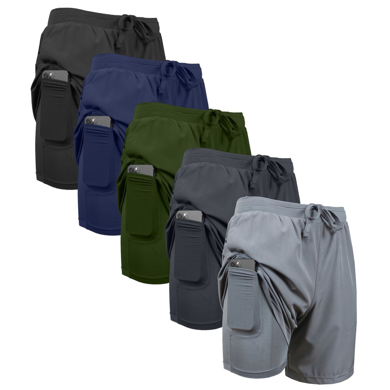 Men’s 2-in-1 Stretch Running Shorts with Liner (4-Pack) product image