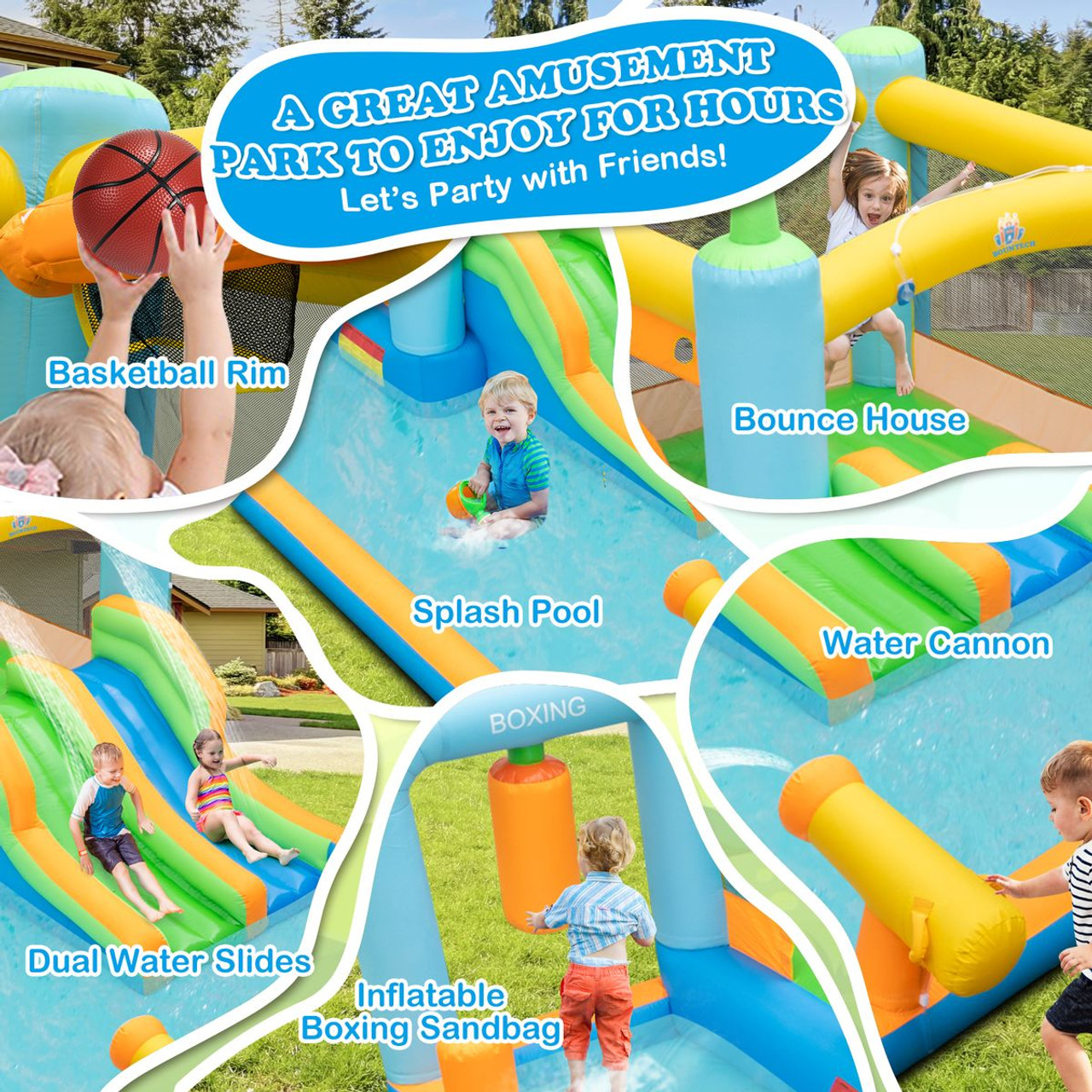 Kids Inflatable Water Slide Bounce House with Blower product image