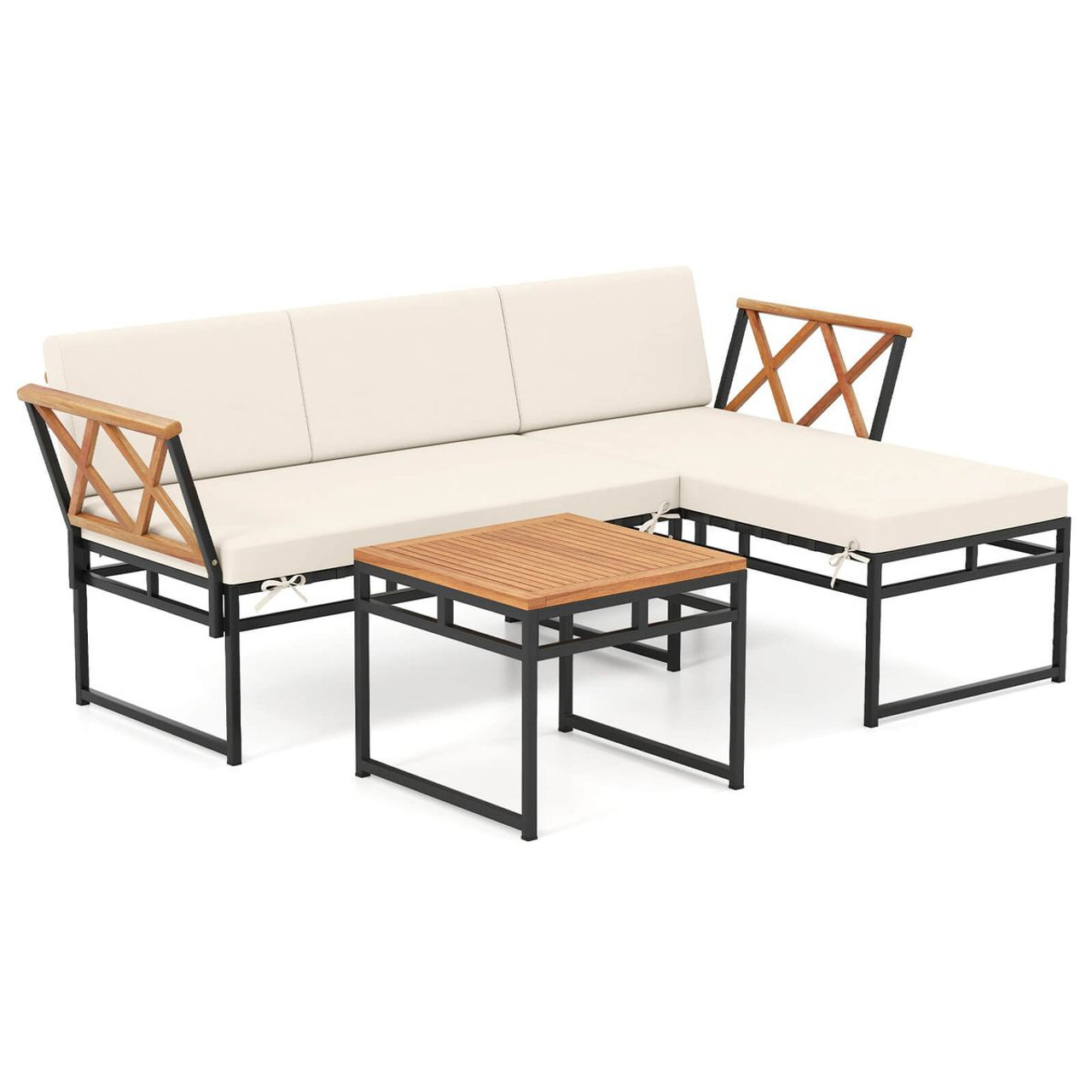 3-Piece L-Shaped Patio Furniture Set with Loveseat  product image