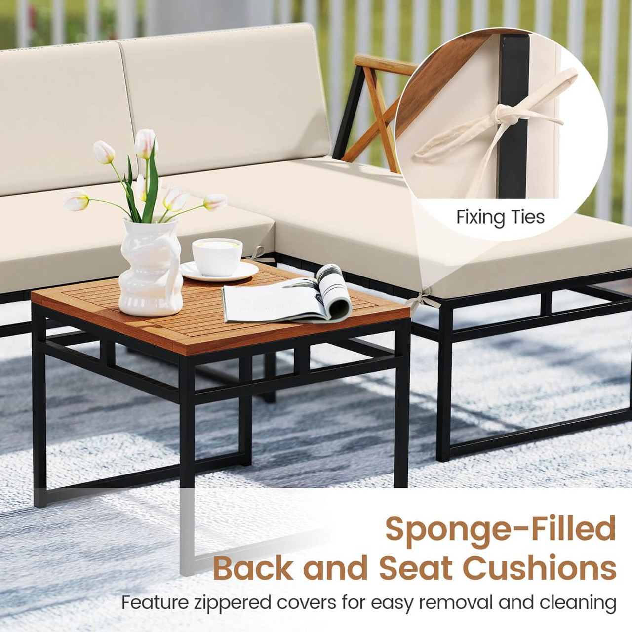 3-Piece L-Shaped Patio Furniture Set with Loveseat  product image