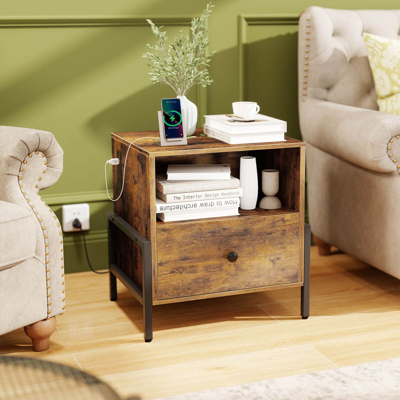 Nightstand with Charging Station (Set of 1 or 2) product image