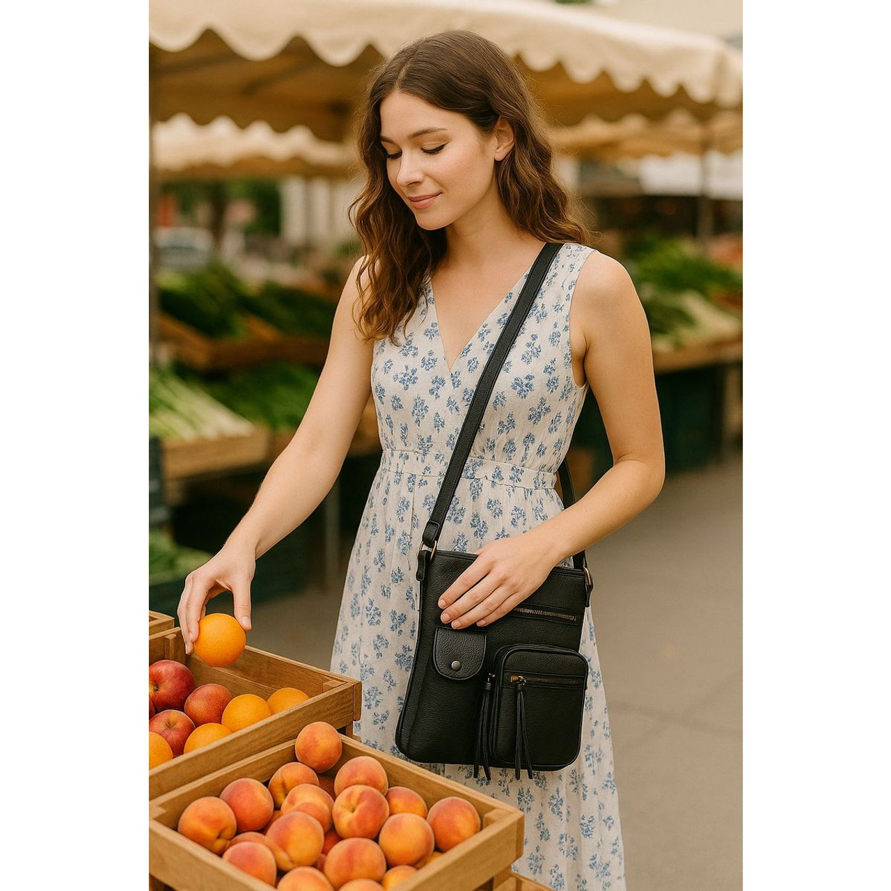 Super Soft Genuine Leather Crossbody Bag with Top Belt Accent product image Super Soft Genuine Leather Crossbody Bag with Top Belt Accent product image