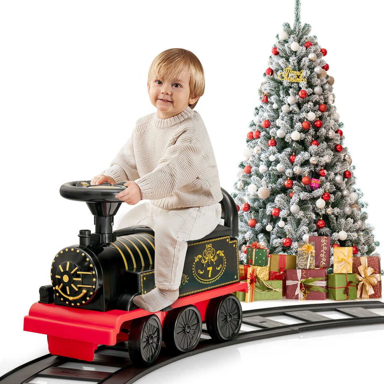 6V Electric Kids' Ride-On Motorized Train Toy with Tracks product image