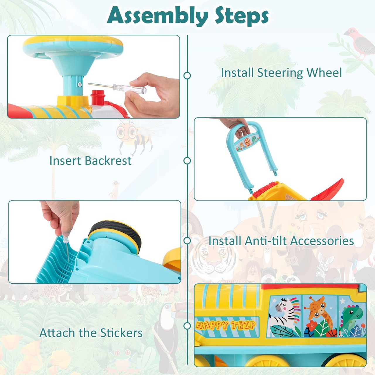 6V Electric Kids' Ride-On Motorized Train Toy with Tracks product image