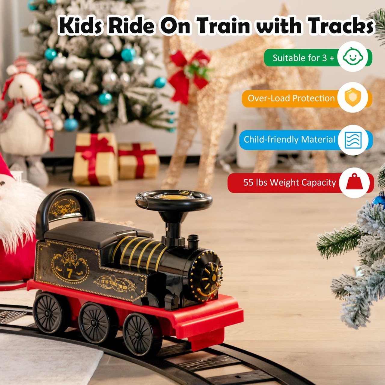 6V Electric Kids' Ride-On Motorized Train Toy with Tracks product image