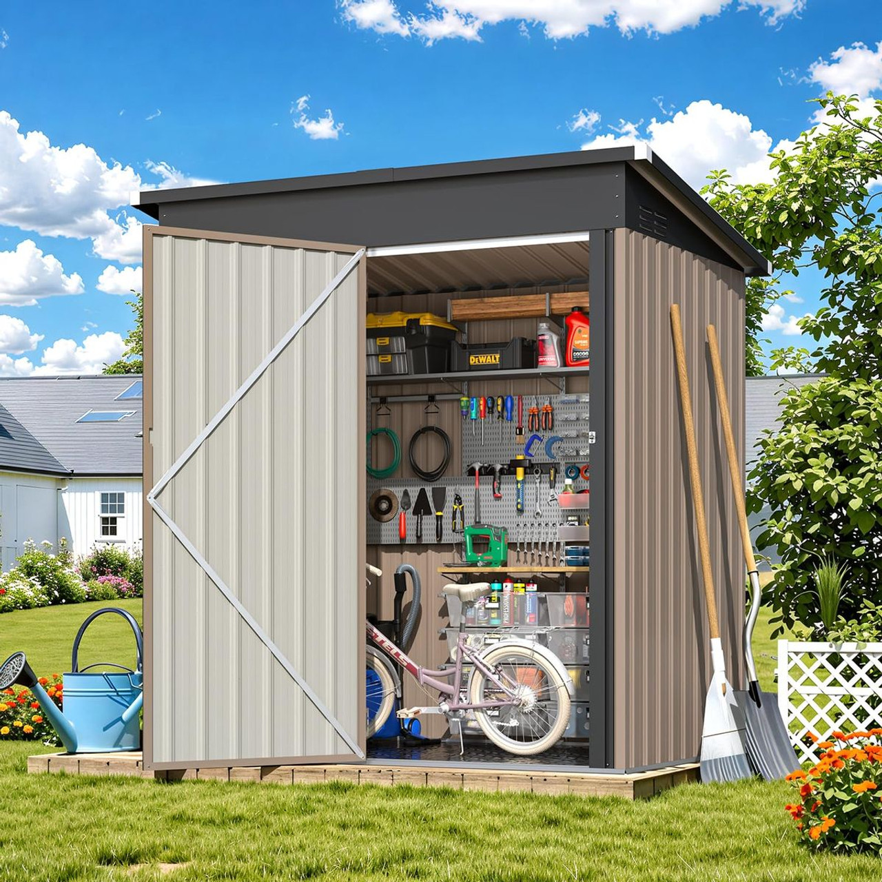 5'x3' Outdoor Storage Shed with Floor Base product image