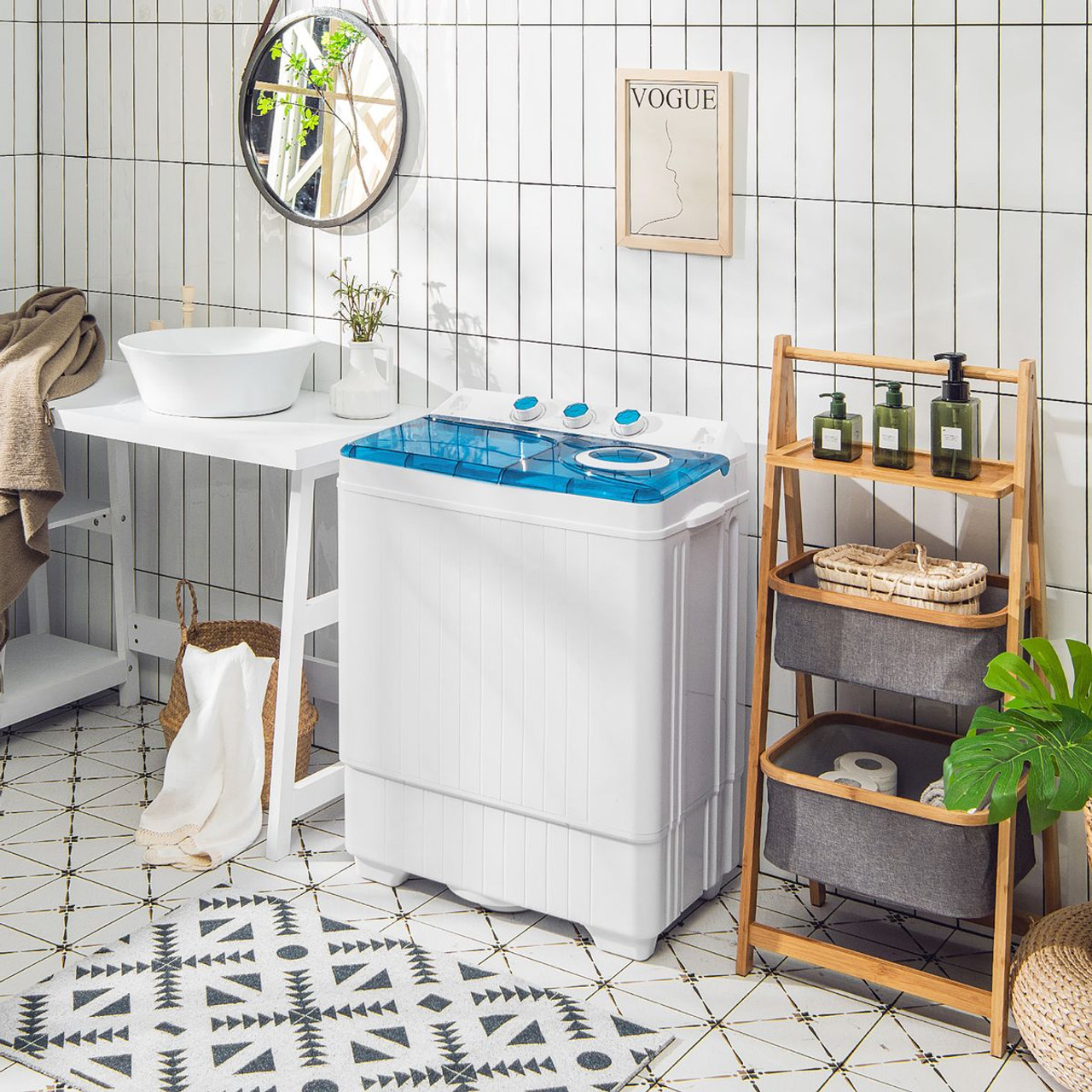 26lbs Portable Semi-Automatic Twin Tub Washing Machine product image