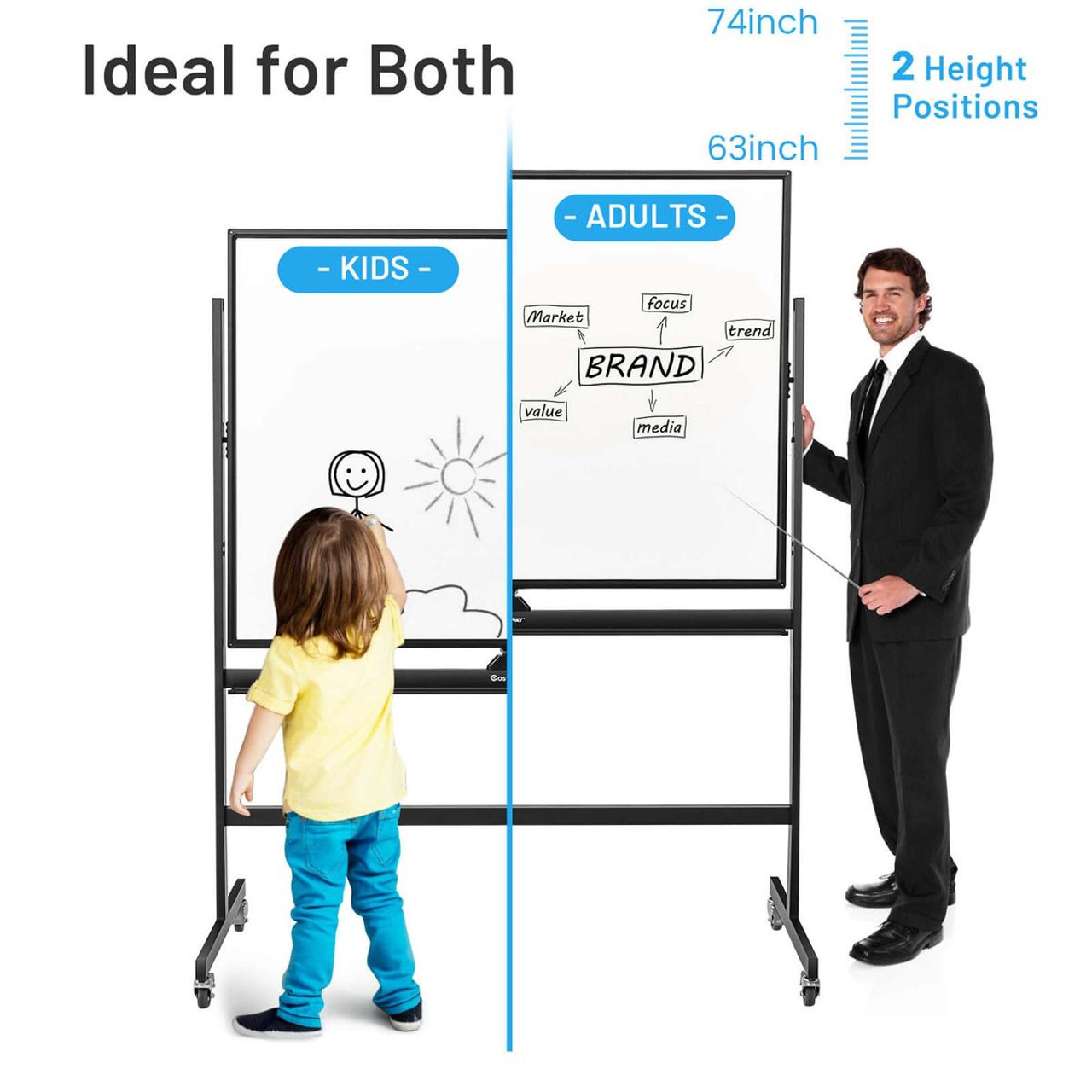 Ultra-Large Magnetic Double-Sided Whiteboard product image