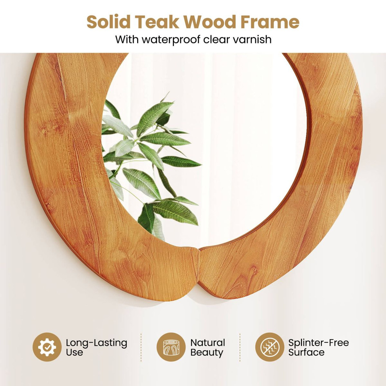 29" Teakwood Hanging Vanity Mirror product image