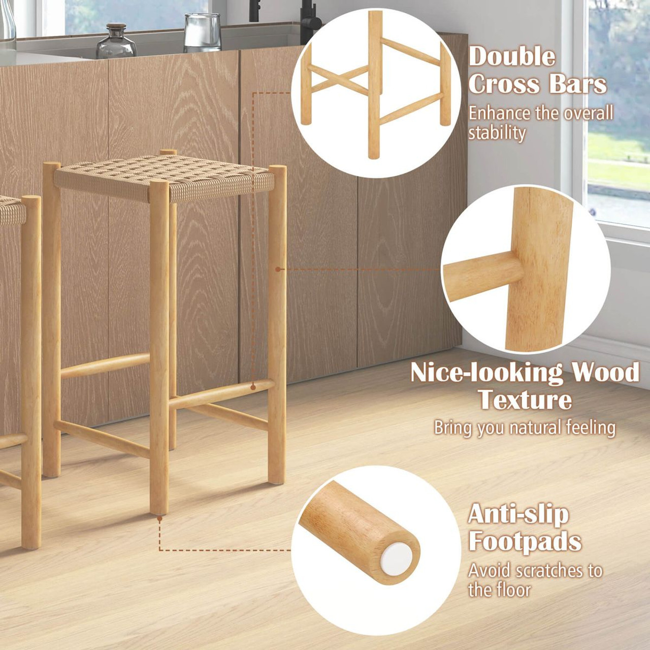 26'' Counter Height Bar Stool Set (2- or 4-Piece) product image