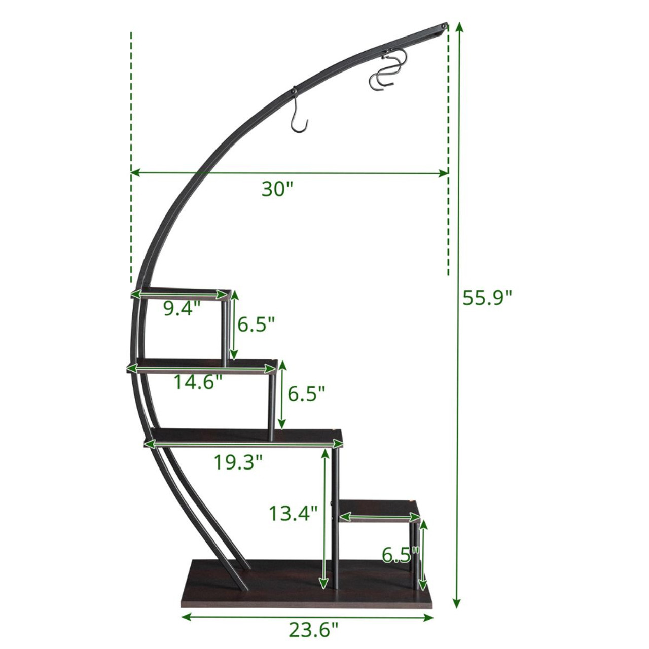 5-Layer Half Circle Plant Stand (2-Pack) product image