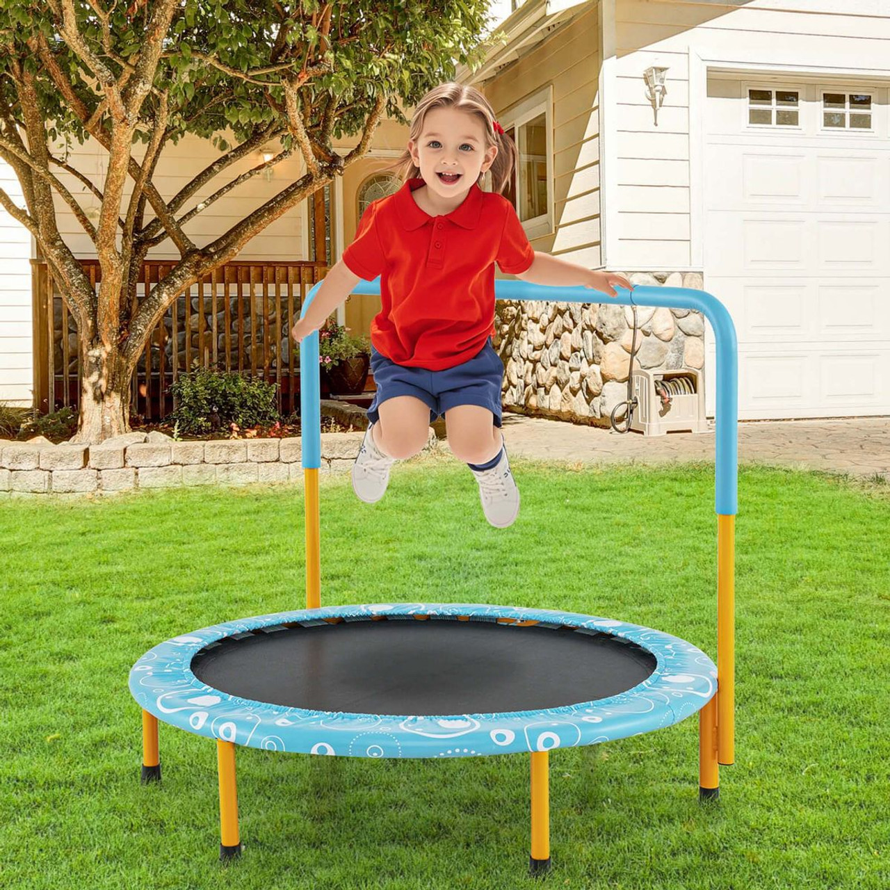 36'' Kids Trampoline Rebounder with Handrail product image 36'' Kids Trampoline Rebounder with Handrail product image
