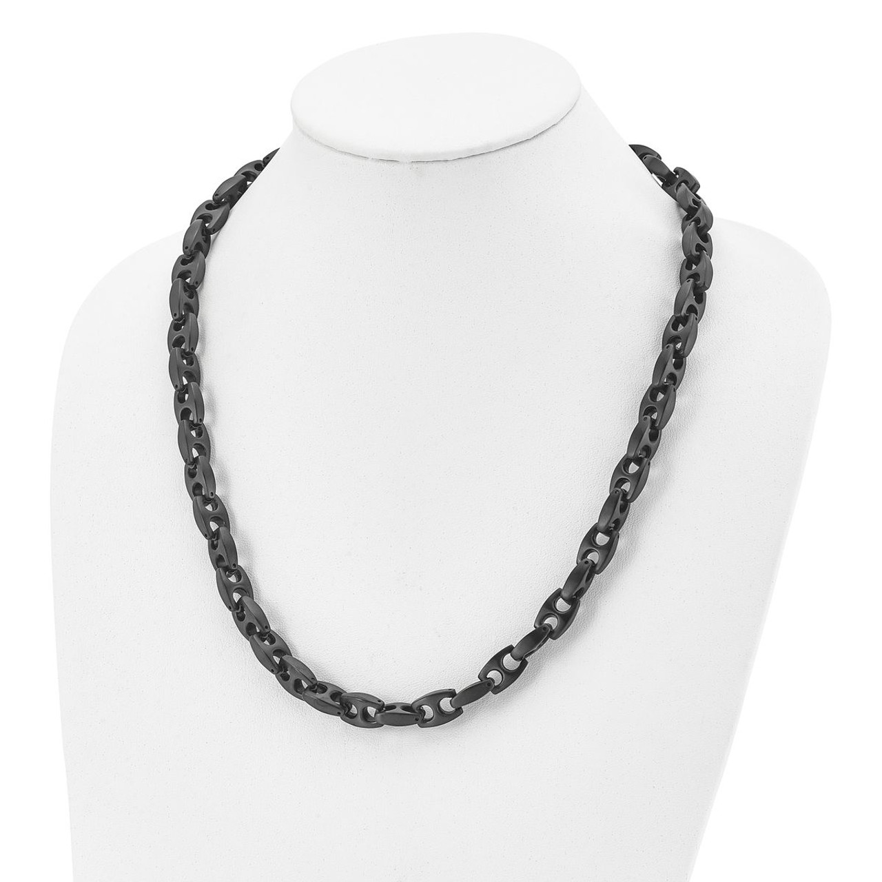 24" Stainless Steel Black IP-Plated Link Necklace product image