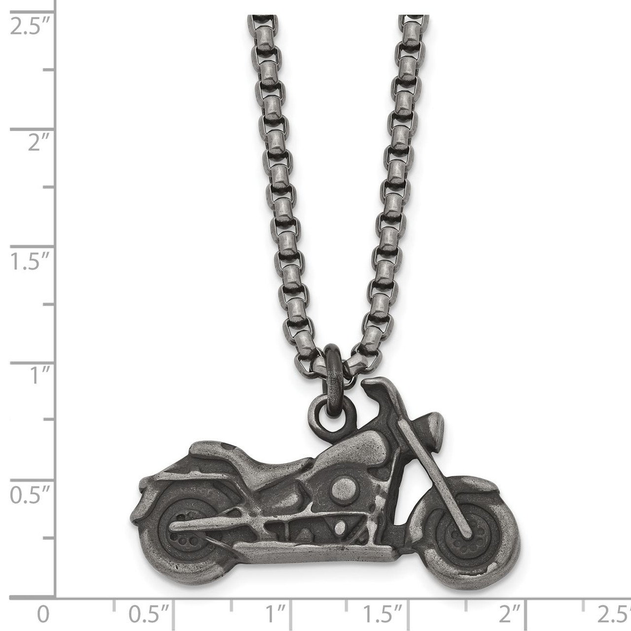 25.5" Stainless Steel Antiqued Motorcycle Necklace  product image 25.5" Stainless Steel Antiqued Motorcycle Necklace  product image
