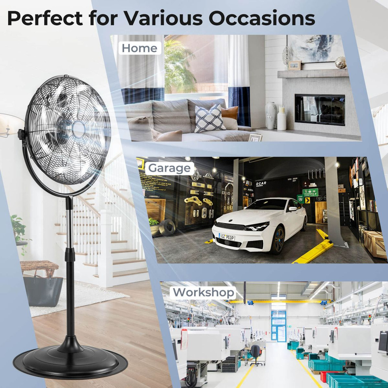 High Velocity, 360° Vertical Oscillating Pedestal Fan product image
