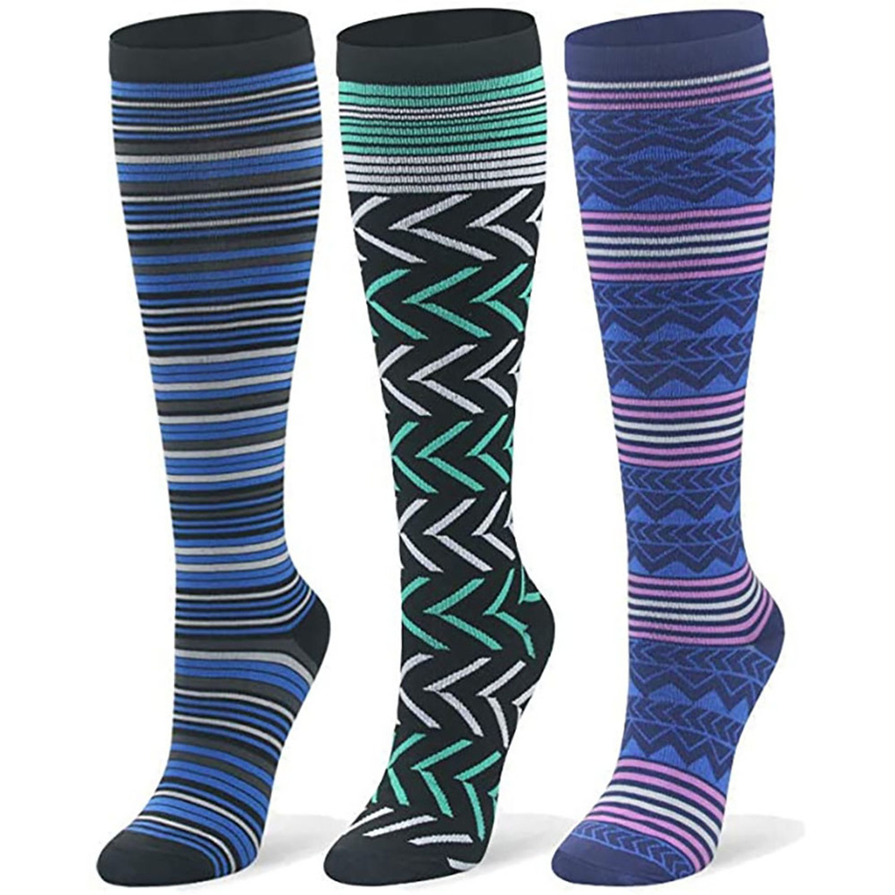 Braveman™ Print Knee-High Recovery Compression Socks (3- or 6-Pair) product image