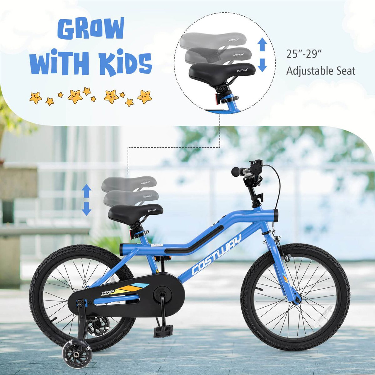 LED Lighted Kids Bike with Adjustable and Padded Seat product image