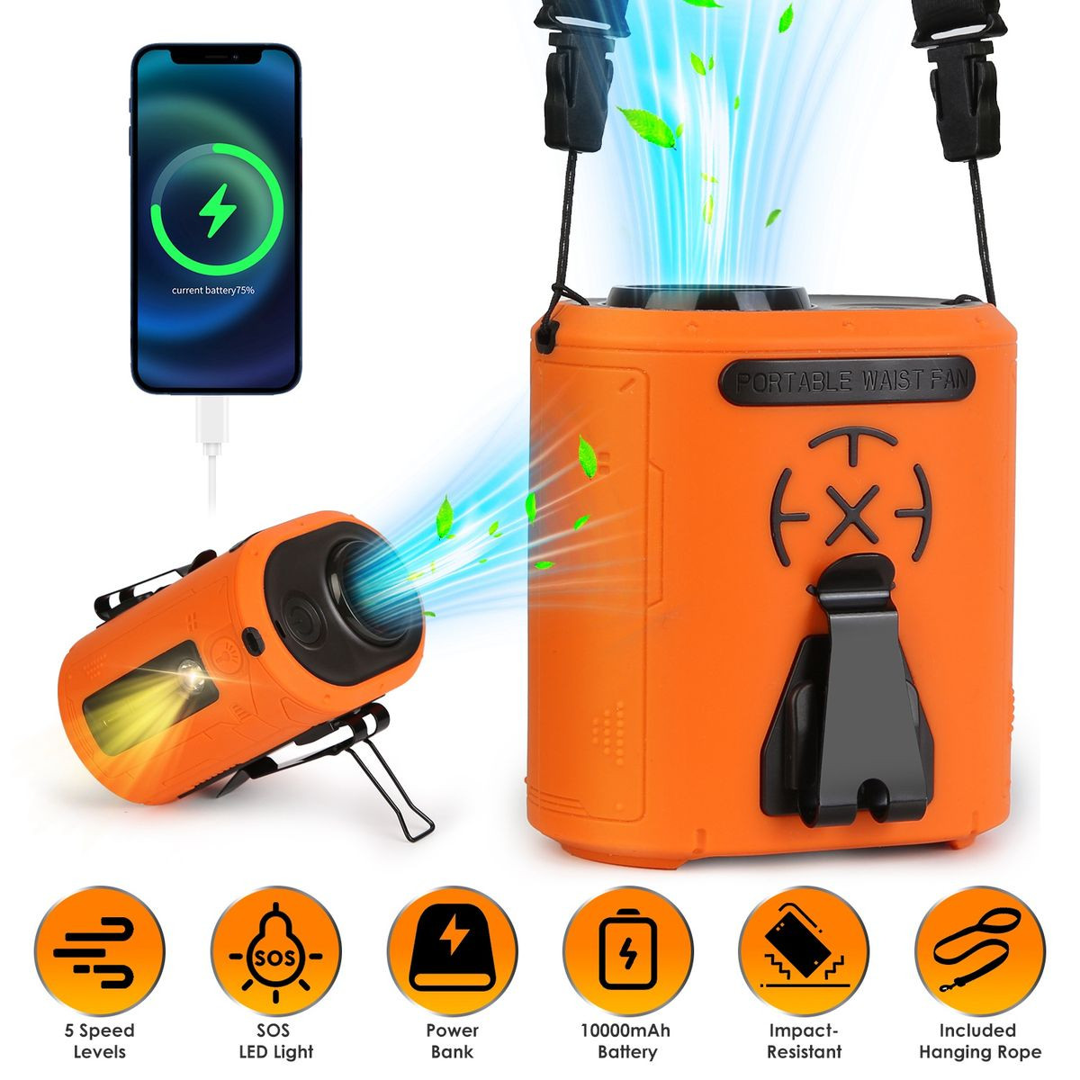 5-Speed Waist Clip Fan product image