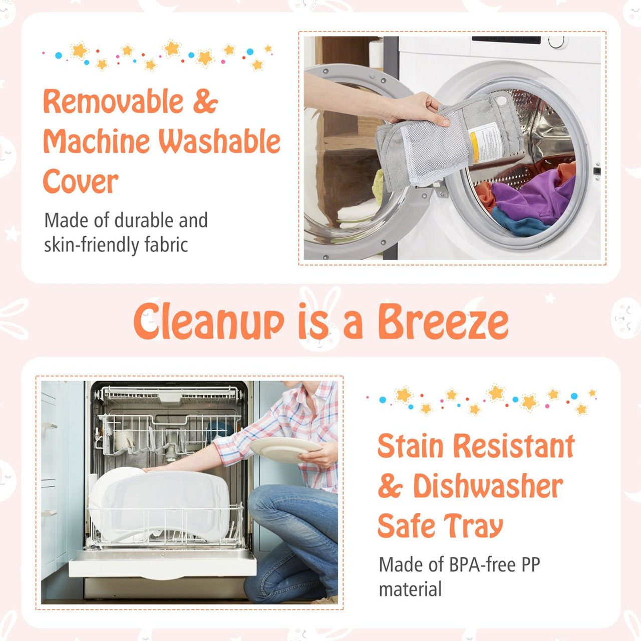 Travel Booster Seat with Removable Double Tray product image