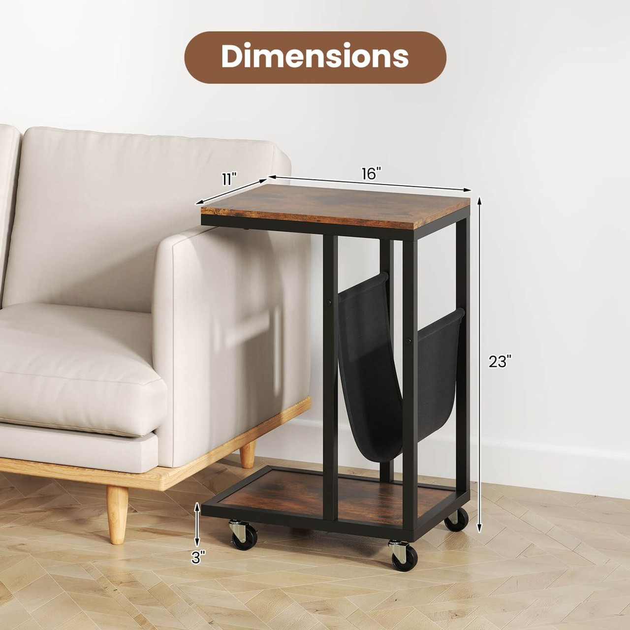 2-Tier C-Shaped Side Table product image