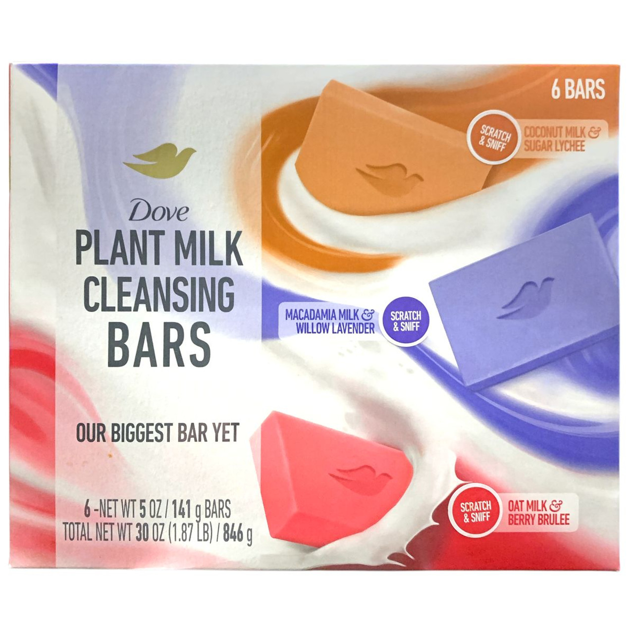 Dove Plant Milk Cleansing Bars, 5oz (6-Pack) product image