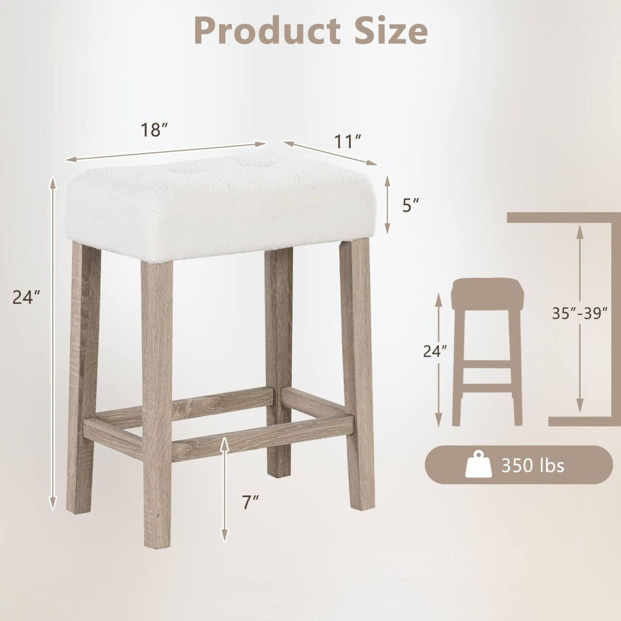 Counter Height Bar Stools with Rubber Wood Legs (2- or 4-Pack) product image Counter Height Bar Stools with Rubber Wood Legs (2- or 4-Pack) product image