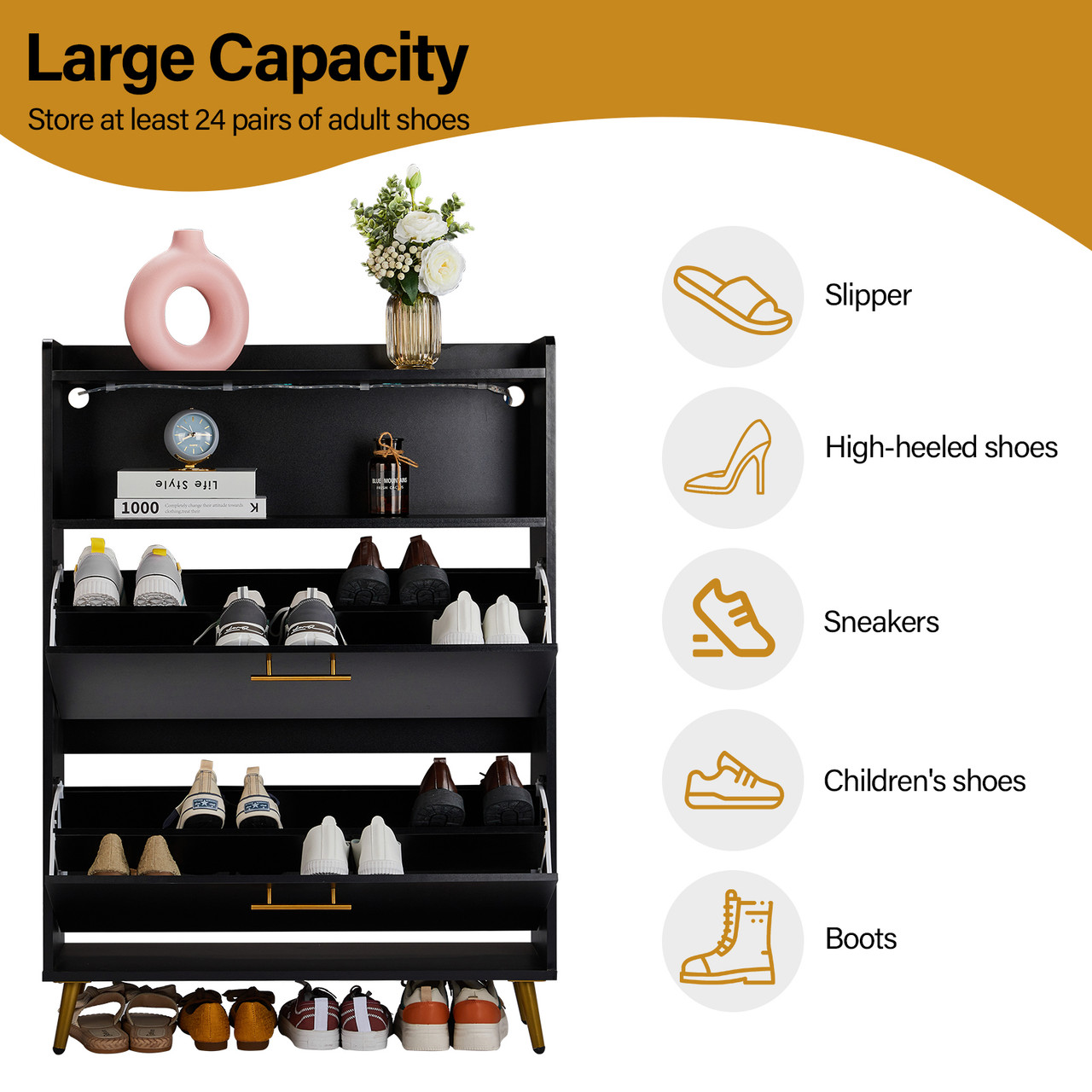 Shoe Cabinet with LED Lighting product image