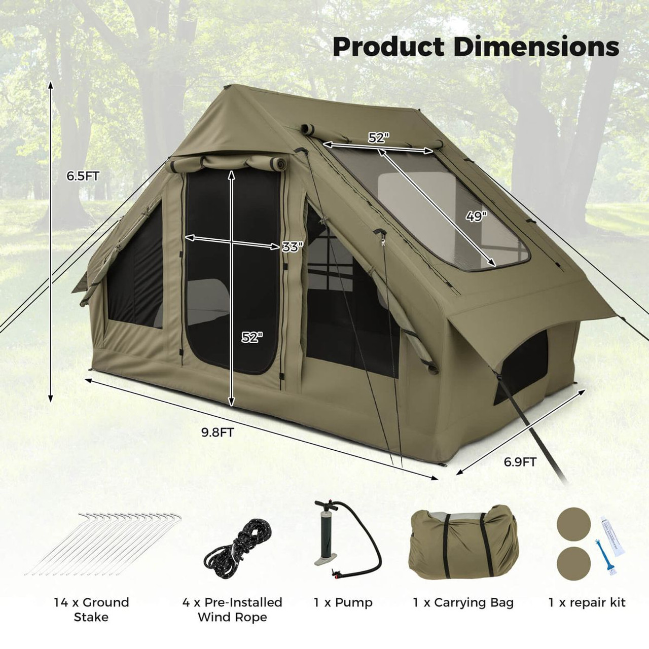 Inflatable Tent with 2 Doors (4-6 Person) product image