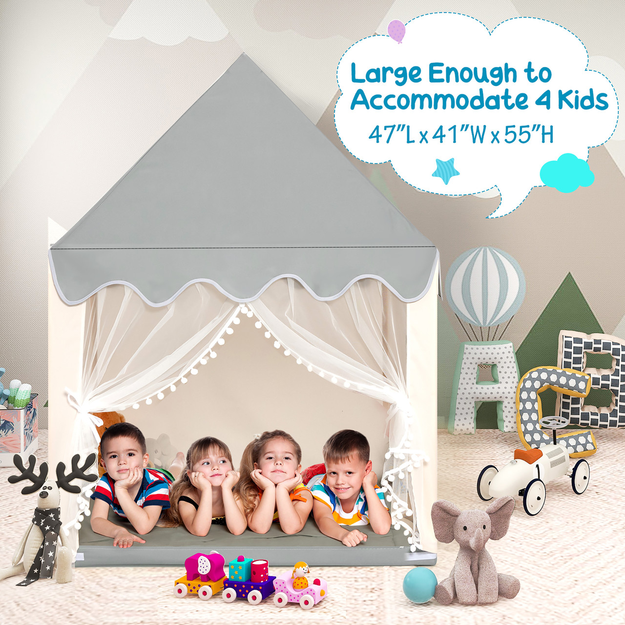 Kids' Indoor Play Tent with Mat product image