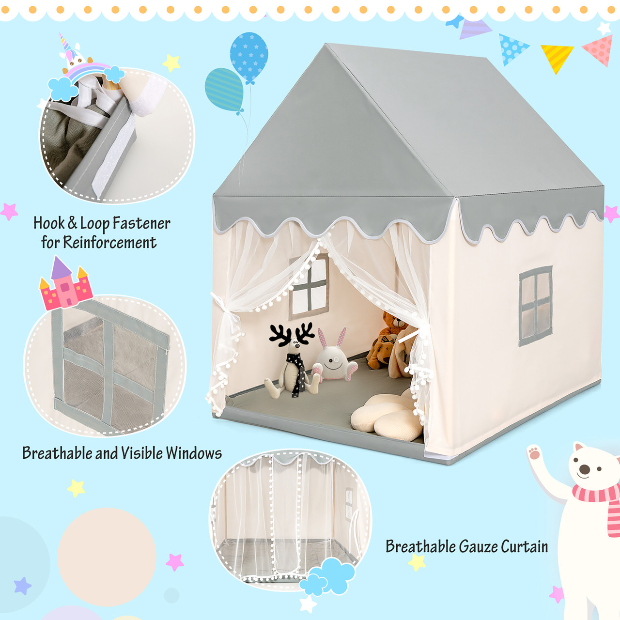 Kids' Indoor Play Tent with Mat product image