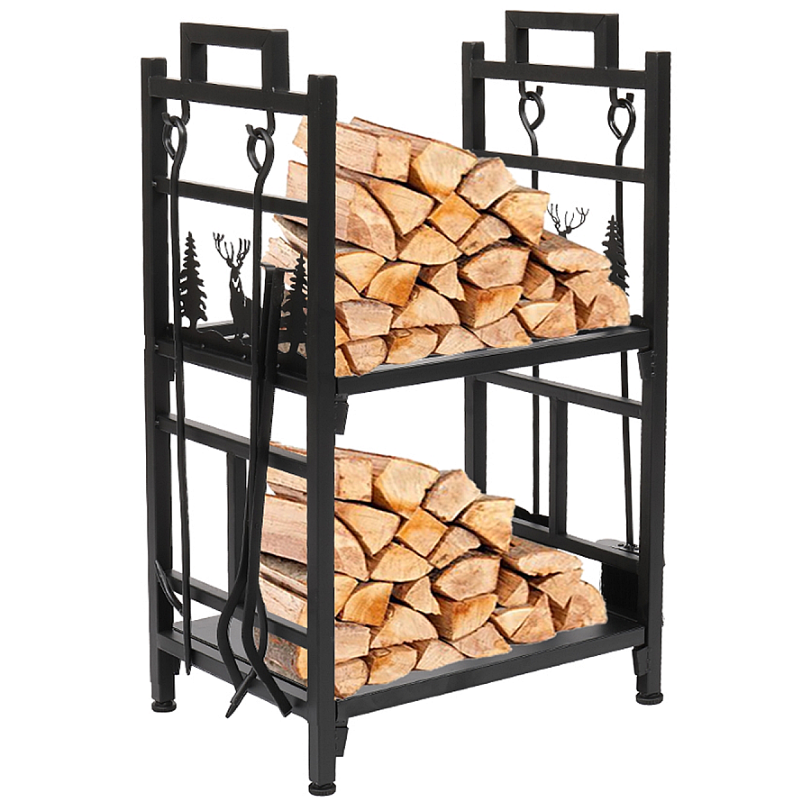 2-Tier Firewood Holder with 4 Tools product image