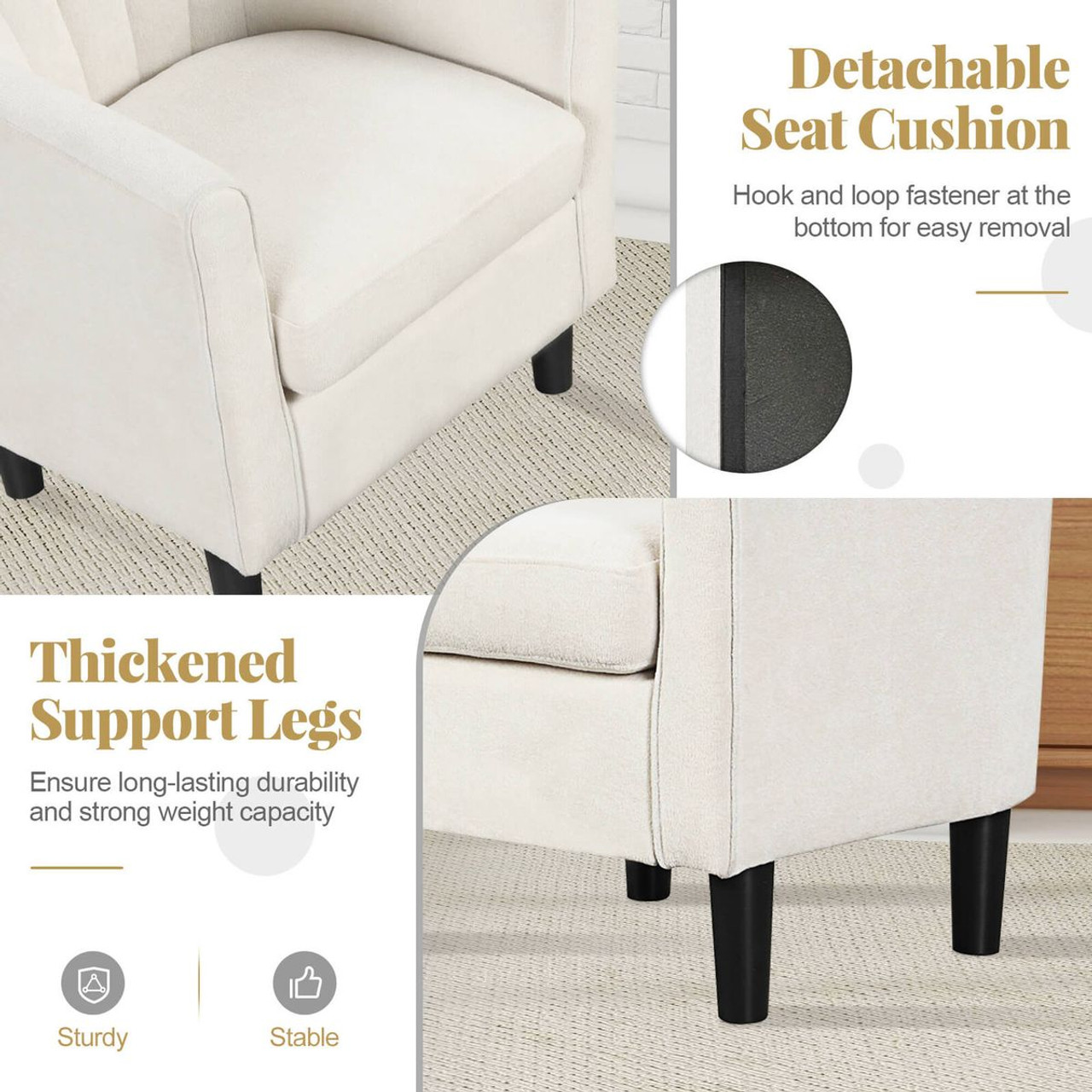 Barrel Chair with Ottoman Footrest  product image Barrel Chair with Ottoman Footrest  product image